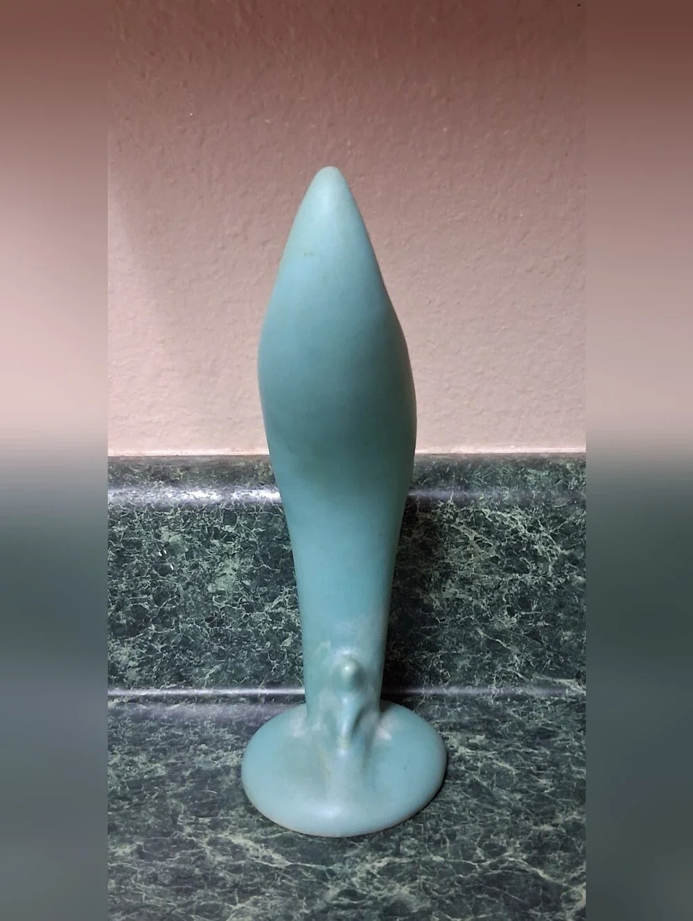 Vintage Van Briggle Pottery Bird Of Paradise Vase Turquoise